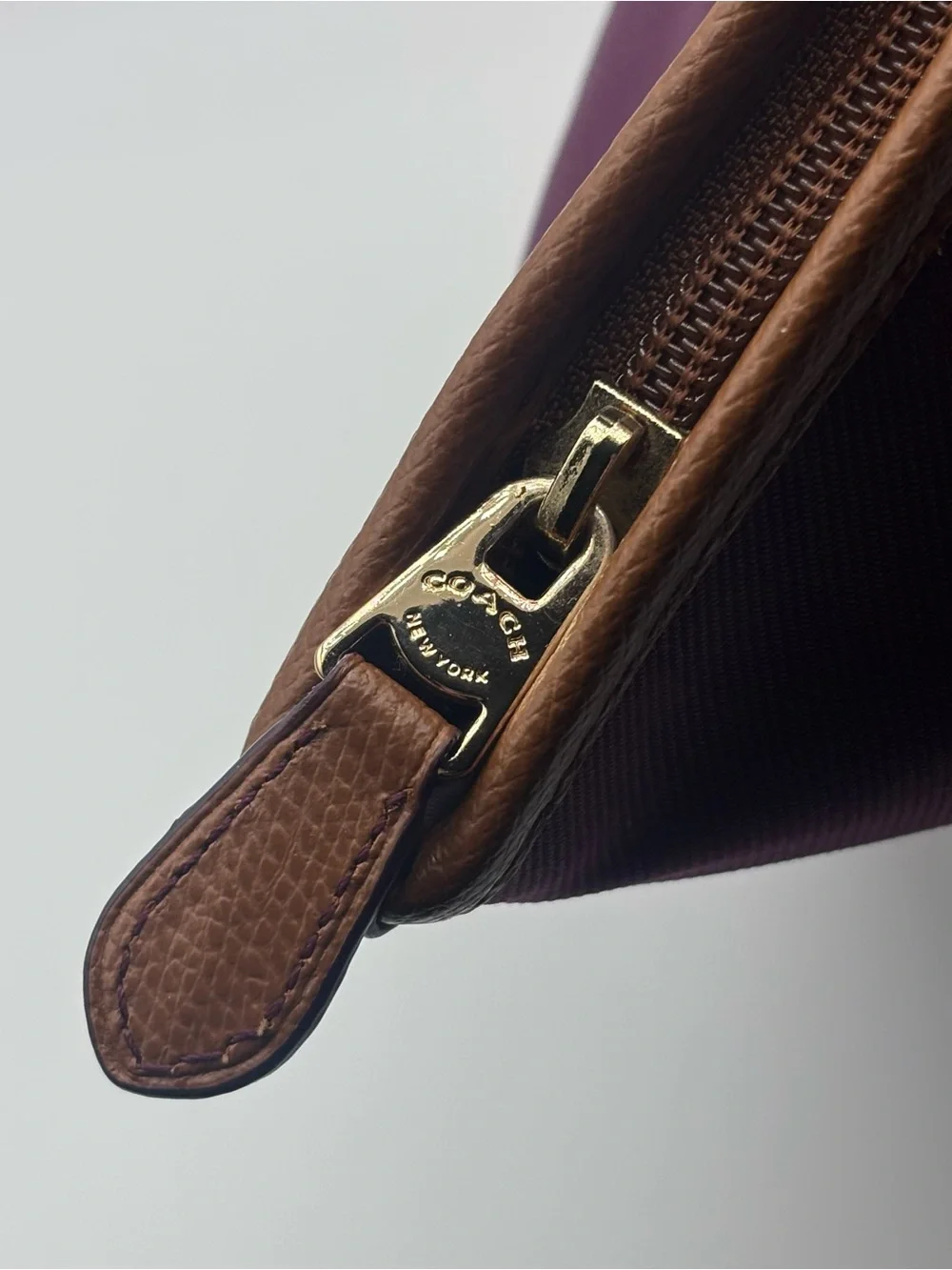 Coach Sawyer Plum Canvas & Leather Tote Bag Gold Hardware Charm F37237 G9075 - Picture 16 of 16